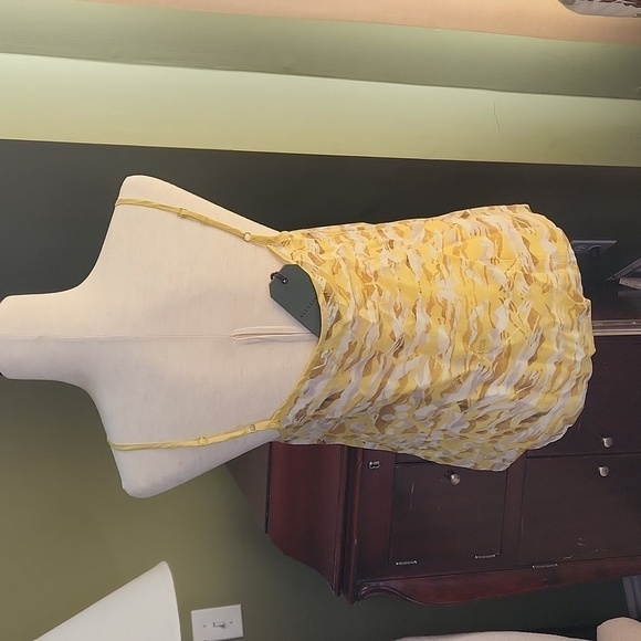 Nwt All Saints Tami Oniyuri Yellow Camo Tank-Size 6​​​​​​​​ - Picture 3 of 6